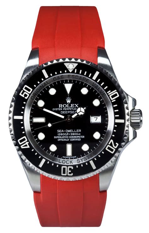 rubber strap rolex deep sea|deep sea Rolex cost.